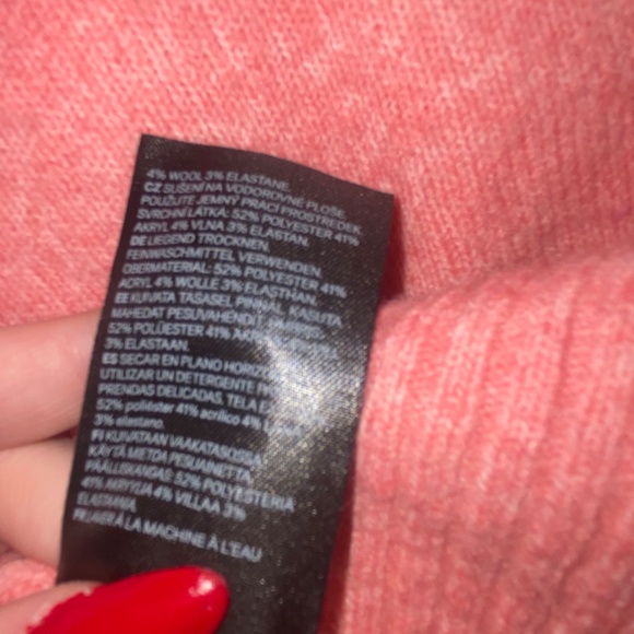 H&M Pink Long Sleeve Cozy Soft Sweater Top Extra Small XS Cute Barbie NEW - Picture 7 of 8